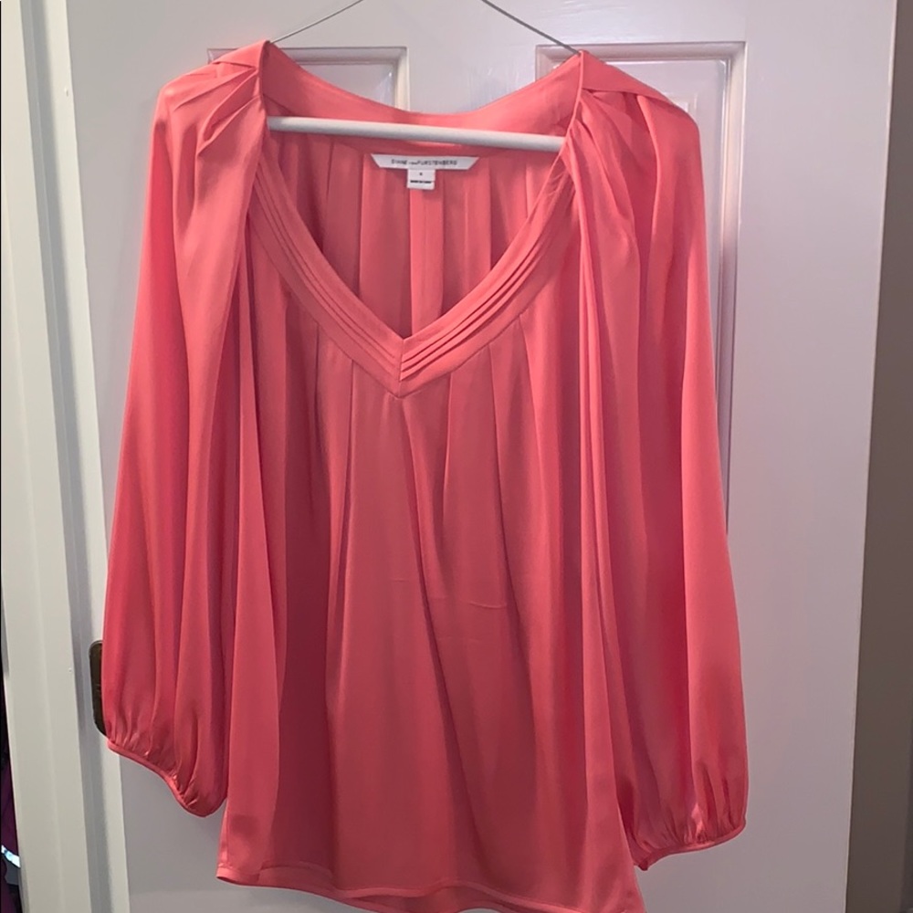 Diane Von Furstenberg Bubblegum Pink Blouse